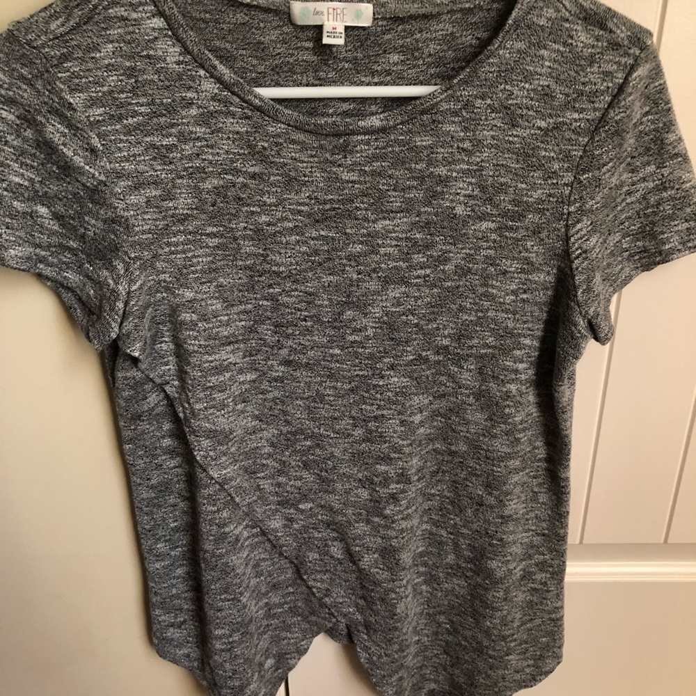 Gray Cut Out Top